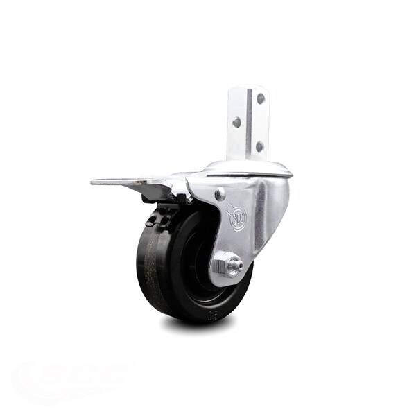 3 Inch Phenolic Wheel Swivel 7/8 Inch Square Stem Caster with Total Lock Brake
